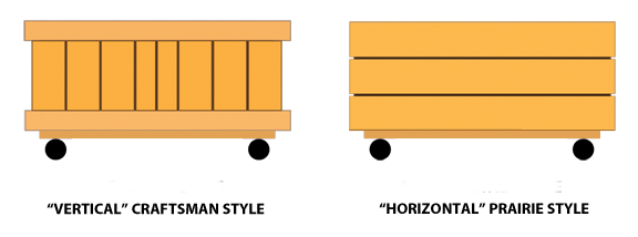 Vertical and Horizontal Rolling Planter Styles